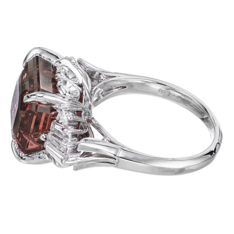 10.99 Carat Pyralspite Garnet Diamond Platinum Engagement Ring – image 9