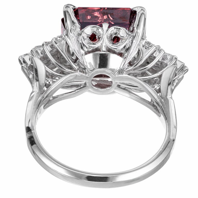 10.99 Carat Pyralspite Garnet Diamond Platinum Engagement Ring – image 8