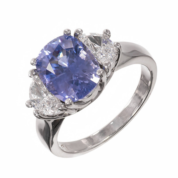Peter Suchy 4.51 Carat Sapphire Diamond Platinum Three-Stone Engagement Ring