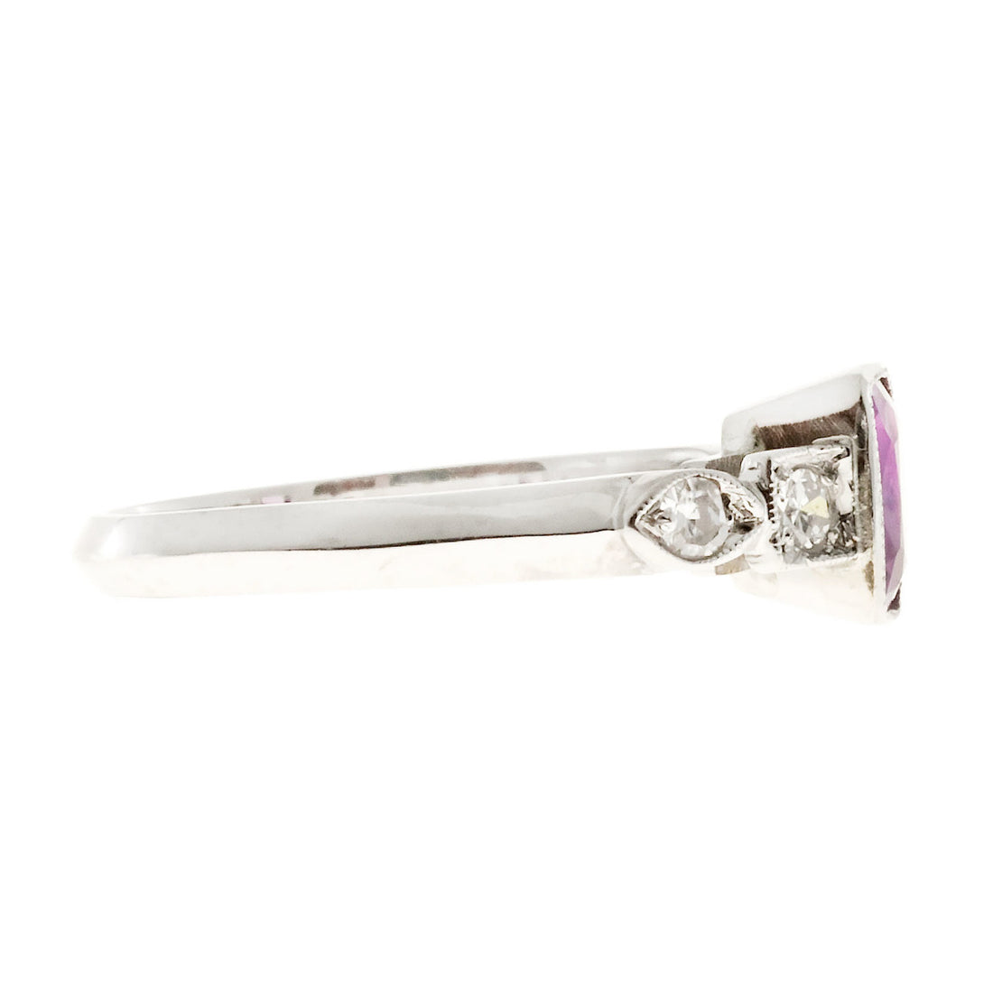 Engagement Vintage 1.02ct Natural Pink Purple Sapphire Deco Ring – image 7