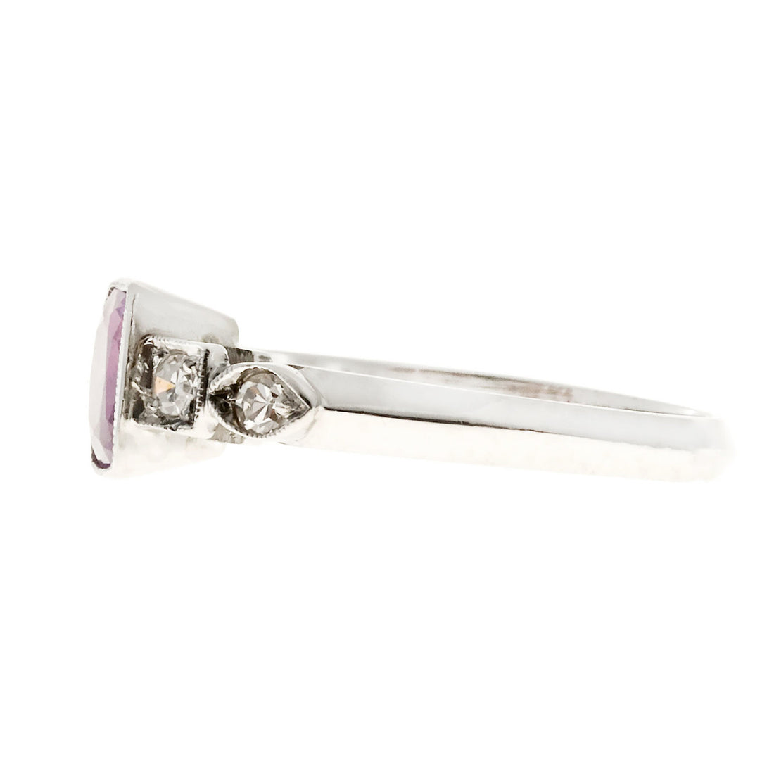 Engagement Vintage 1.02ct Natural Pink Purple Sapphire Deco Ring – image 8