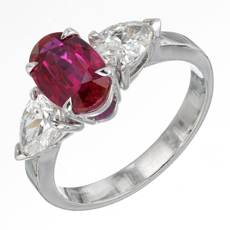 Peter Suchy GIA Certified 2.02 Carat Ruby Diamond Platinum Engagement Ring – image 2