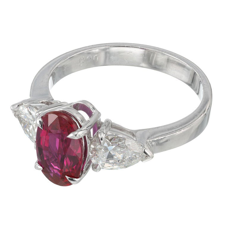 Peter Suchy GIA Certified 2.02 Carat Ruby Diamond Platinum Engagement Ring – image 8