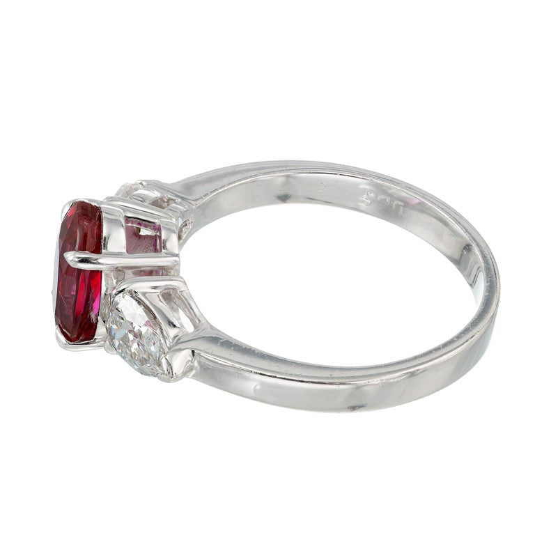 Peter Suchy GIA Certified 2.02 Carat Ruby Diamond Platinum Engagement Ring – image 7