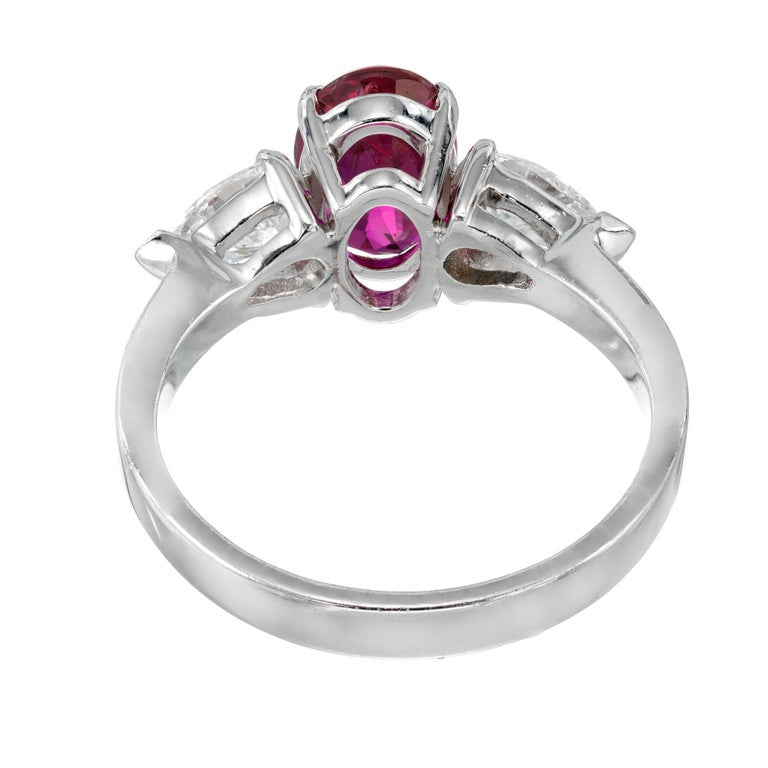 Peter Suchy GIA Certified 2.02 Carat Ruby Diamond Platinum Engagement Ring – image 6