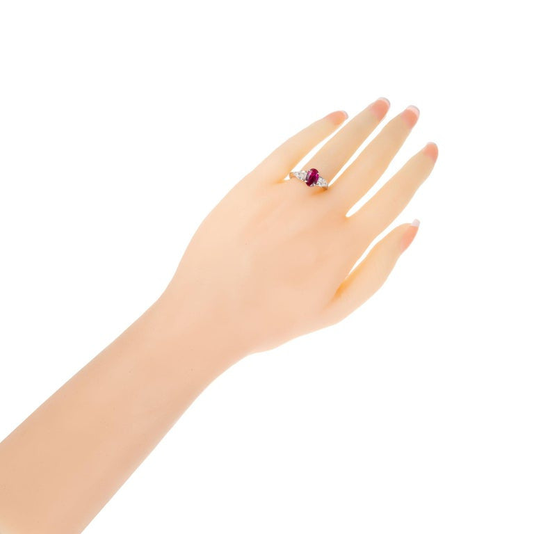 Peter Suchy GIA Certified 2.02 Carat Ruby Diamond Platinum Engagement Ring – image 4