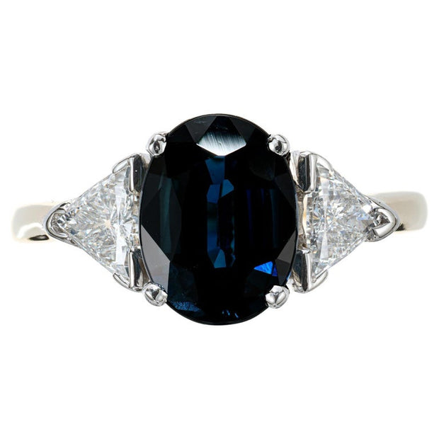 Vintage Engagement Ring 2.53ct Royal Blue Sapphire 14k Diamond Ring