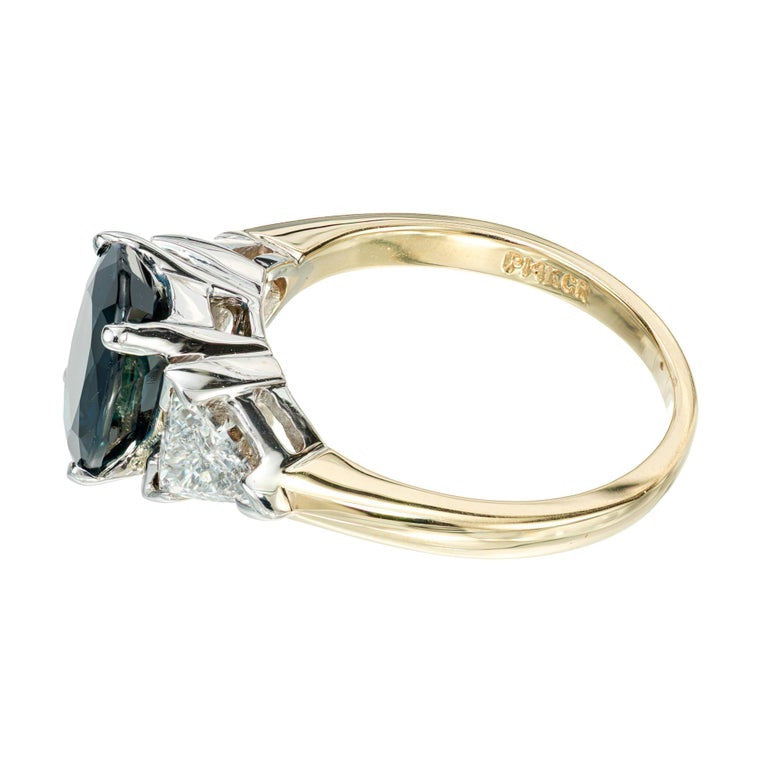 Vintage Engagement Ring 2.53ct Royal Blue Sapphire 14k Diamond Ring – image 5