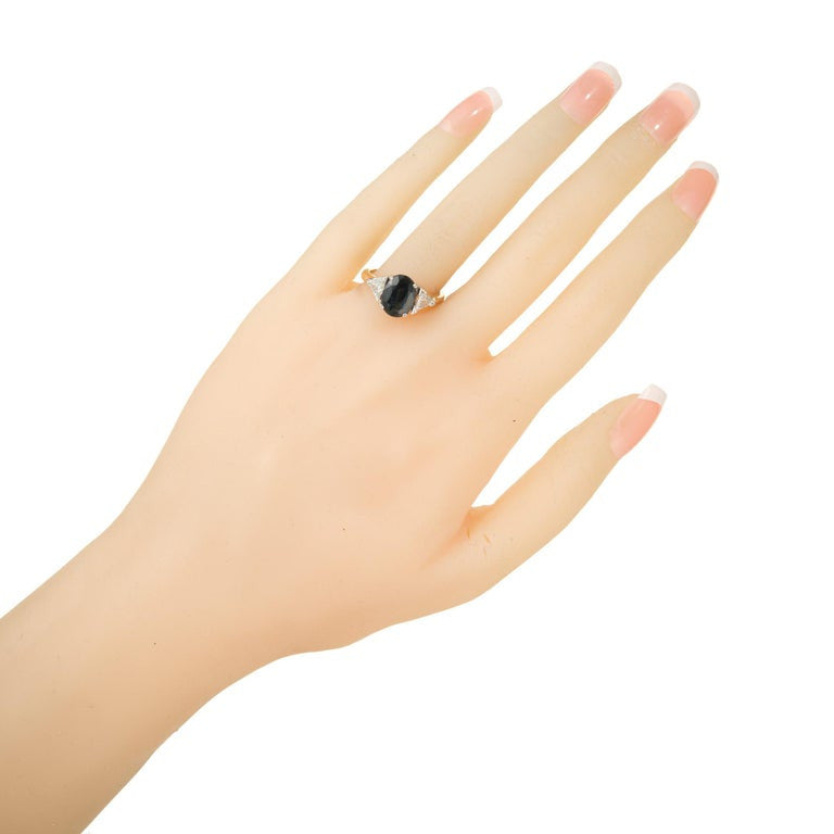 Vintage Engagement Ring 2.53ct Royal Blue Sapphire 14k Diamond Ring – image 8
