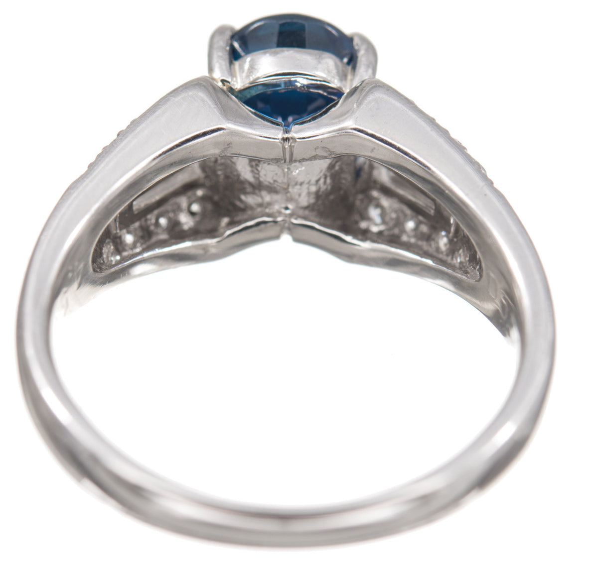 3.19ct Natural Cornflower Blue Sapphire Diamond Platinum Engagement Ring – image 8