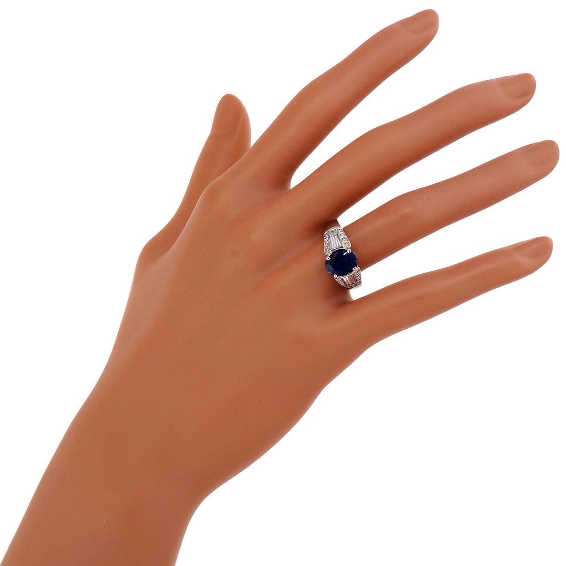 3.19ct Natural Cornflower Blue Sapphire Diamond Platinum Engagement Ring – image 6