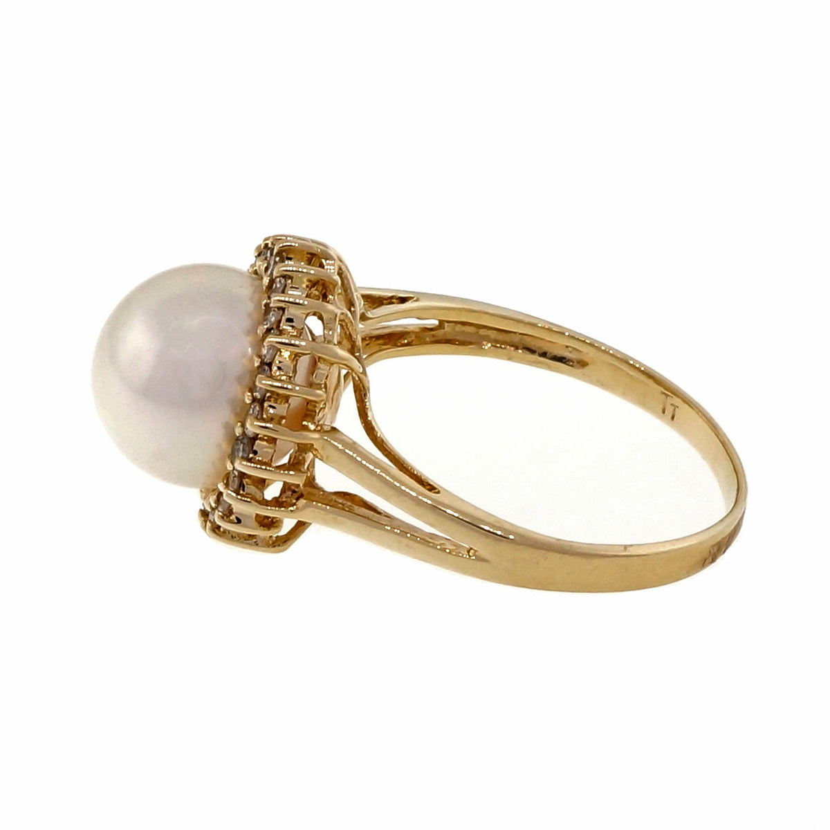 Vintage 8.5mm Japanese Cultured High Grade Pearl 14k Yellow Gold Ring – image 3