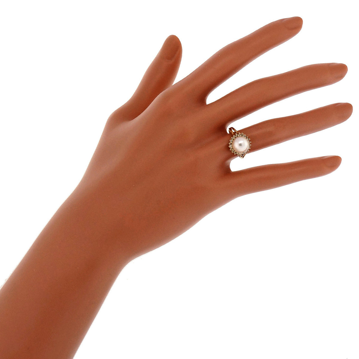 Vintage 8.5mm Japanese Cultured High Grade Pearl 14k Yellow Gold Ring – image 7