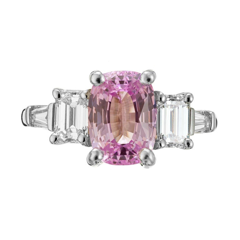 Peter Suchy GIA Cert Purple Pink Sapphire Diamond Platinum Engagement Ring – image 3