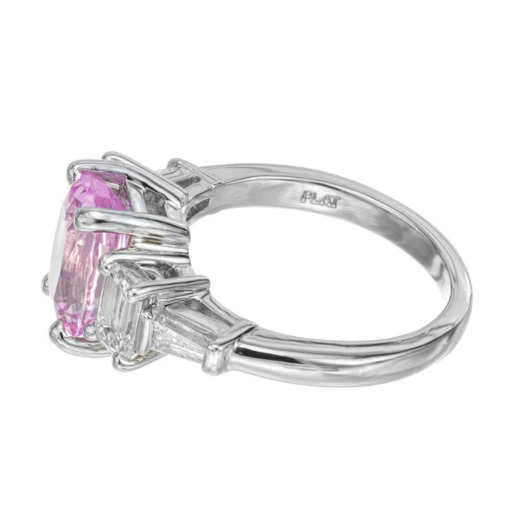 Peter Suchy GIA Cert Purple Pink Sapphire Diamond Platinum Engagement Ring – image 7