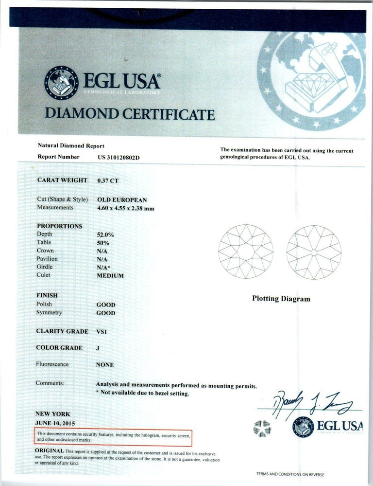EGL Certified Diamond Sapphire Platinum Ring – image 8