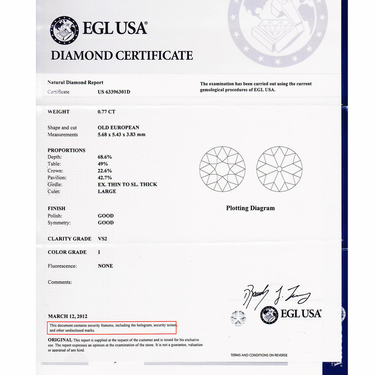 Peter Suchy EGL Certified .77 Carat Diamond Sapphire Platinum Engagement Ring – image 3