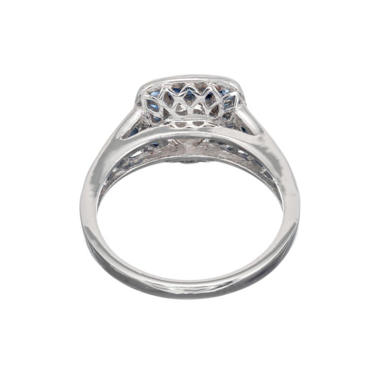 Peter Suchy EGL Certified .77 Carat Diamond Sapphire Platinum Engagement Ring – image 6