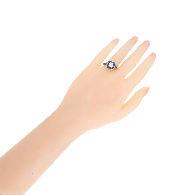 Peter Suchy EGL Certified .77 Carat Diamond Sapphire Platinum Engagement Ring – image 4