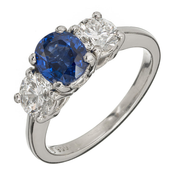 Peter Suchy 1.25ct Sapphire Diamond Engagement Platinum Ring