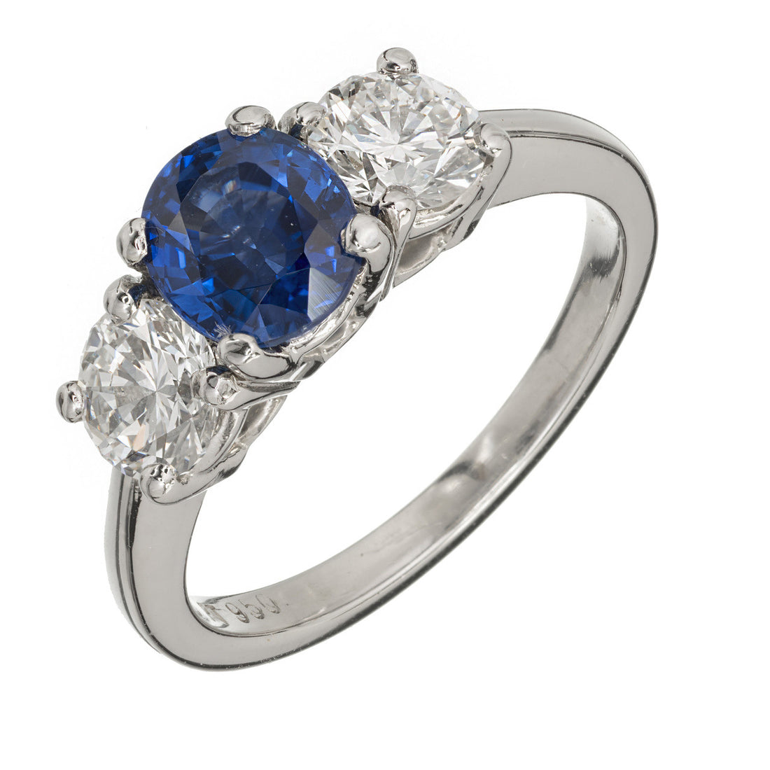 Peter Suchy 1.25ct Sapphire Diamond Engagement Platinum Ring – image 2