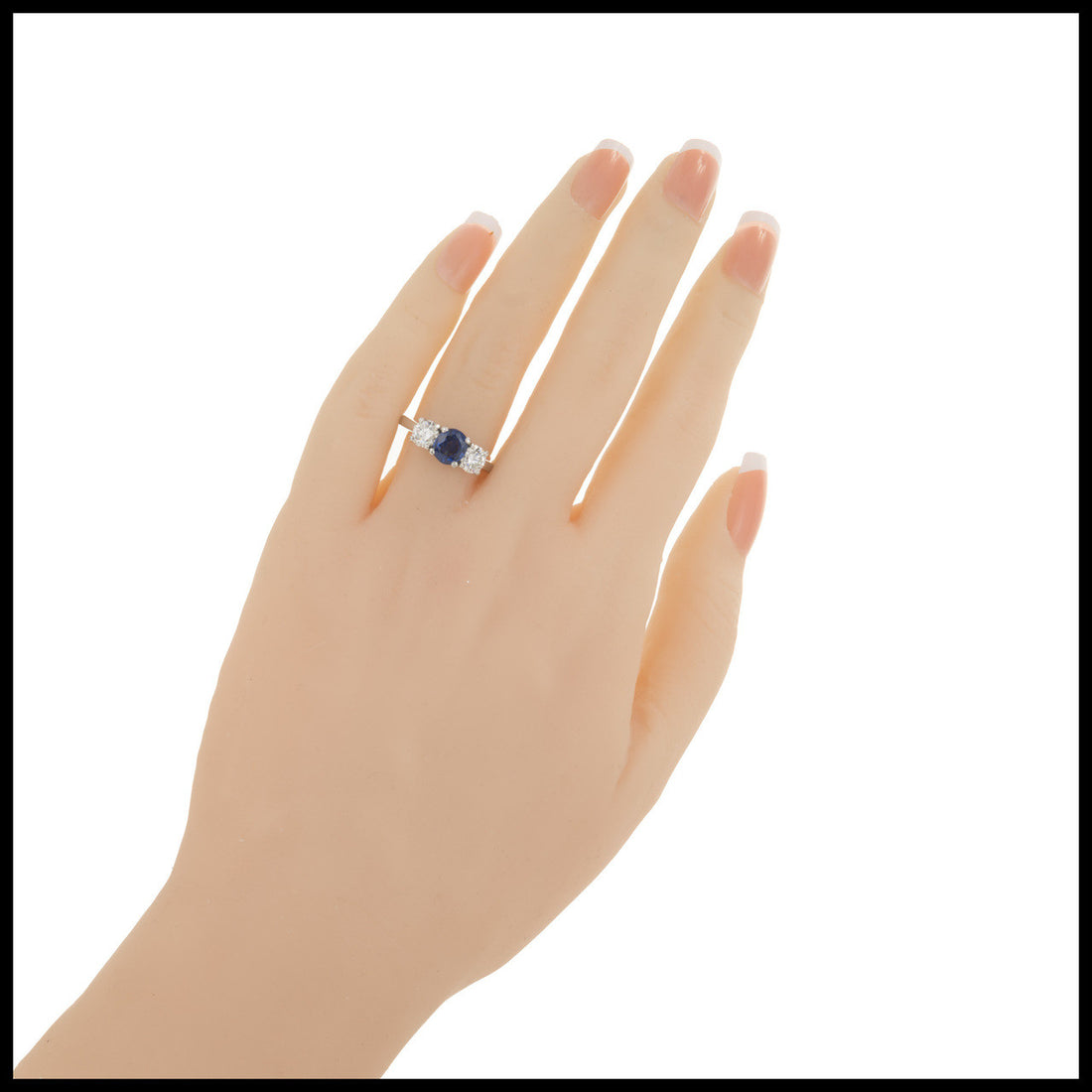 Peter Suchy 1.25ct Sapphire Diamond Engagement Platinum Ring – image 9