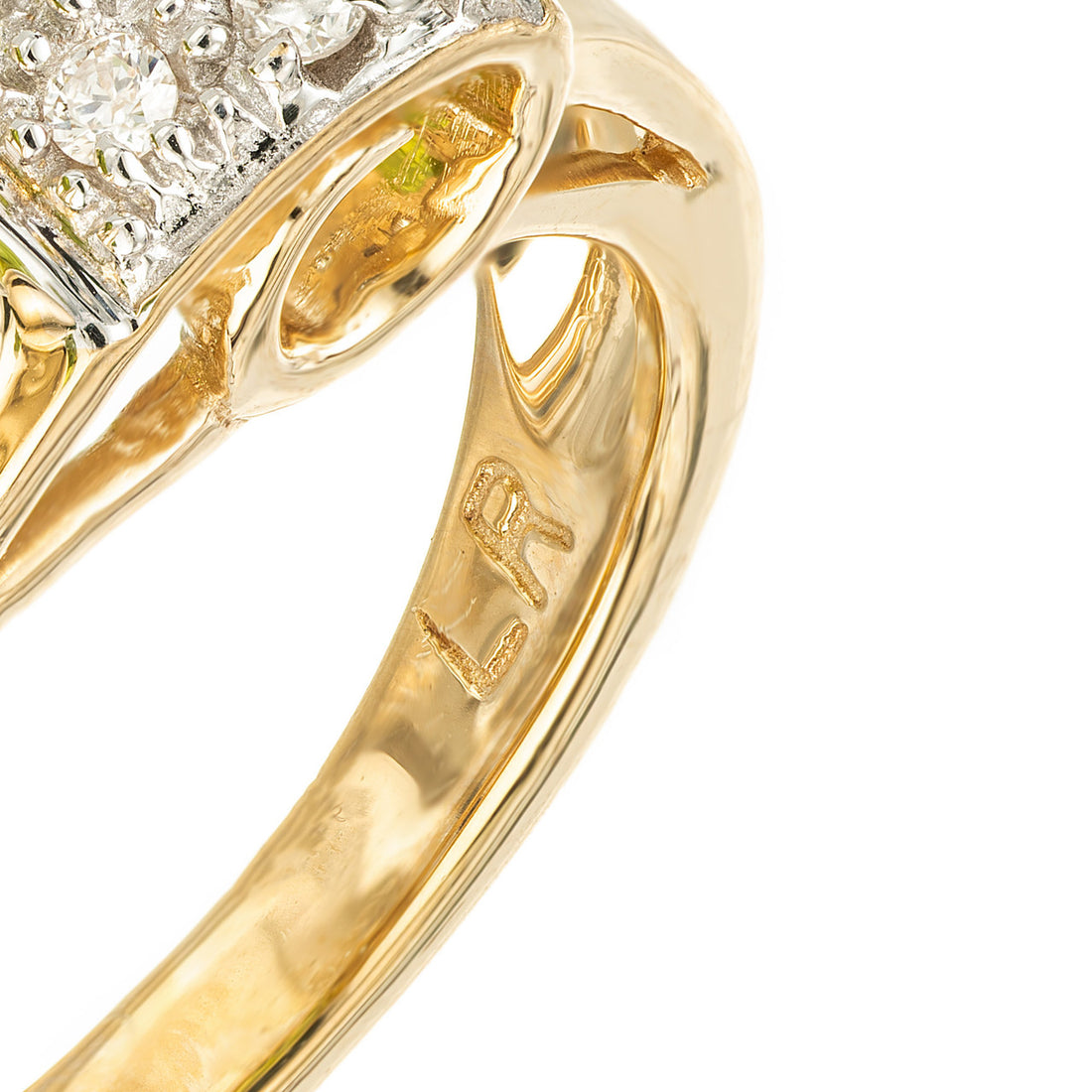 3.00 Carat Oval Peridot Diamond Swirl Gold Dinner Ring – image 7