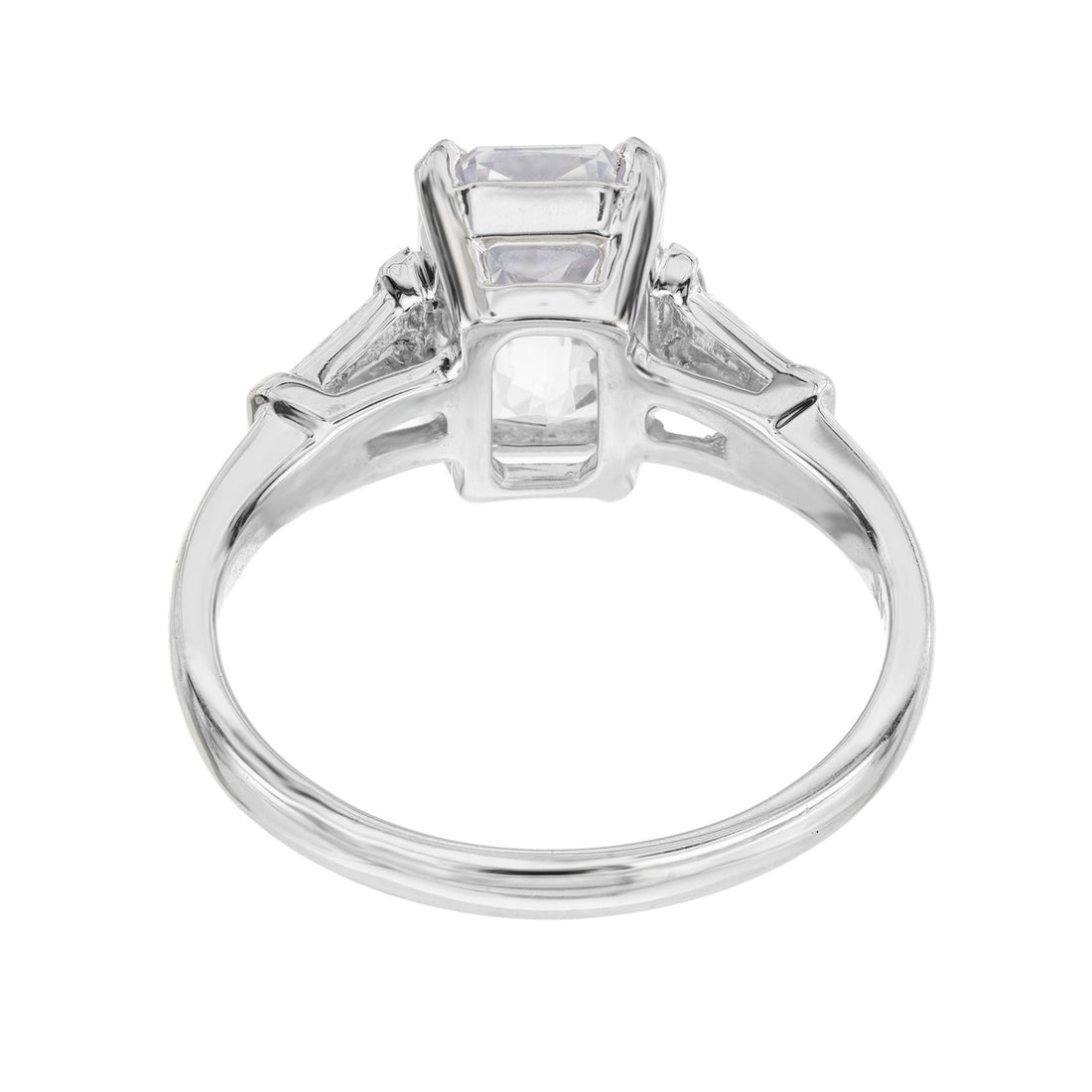 GIA 3.18 Carat Natural White Sapphire Diamond Platinum Engagement Ring – image 5