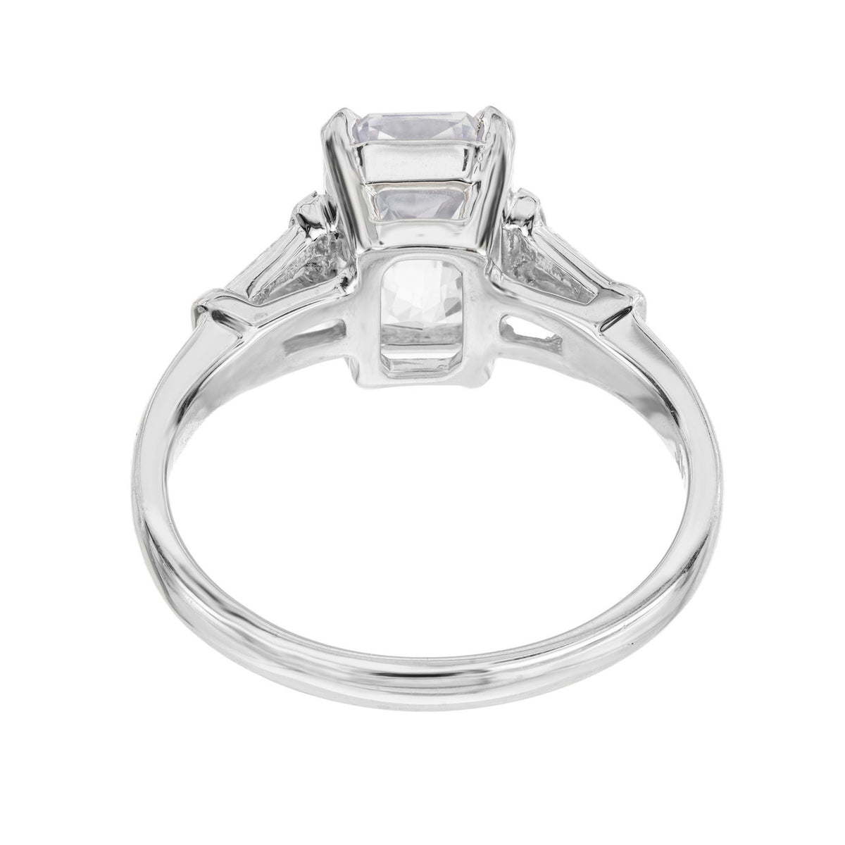 GIA 3.18 Carat Natural White Sapphire Diamond Platinum Engagement Ring – image 5