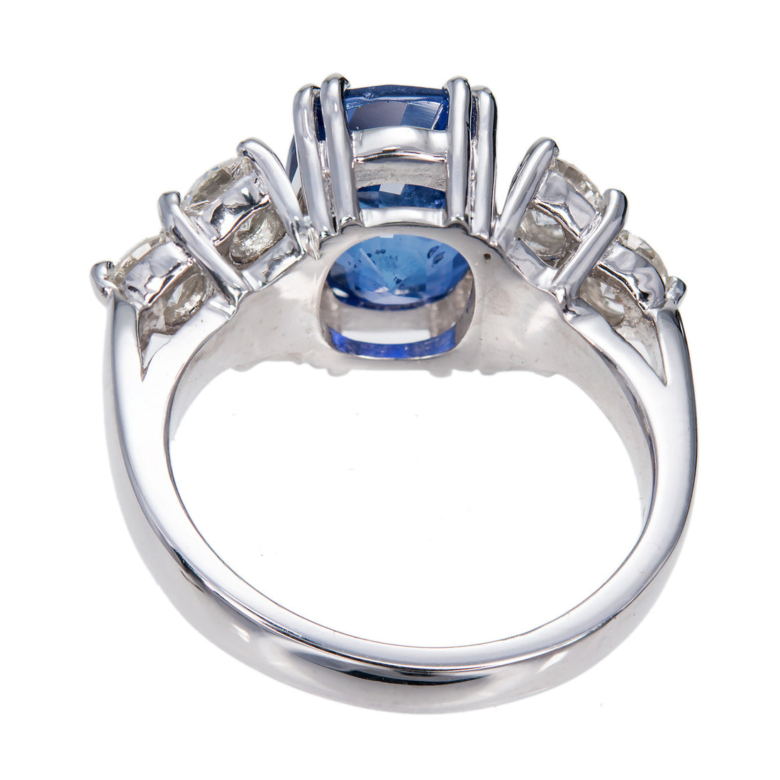 Peter Suchy GIA Certified 5.87 Carat Sapphire Diamond Platinum Engagement Ring – image 4