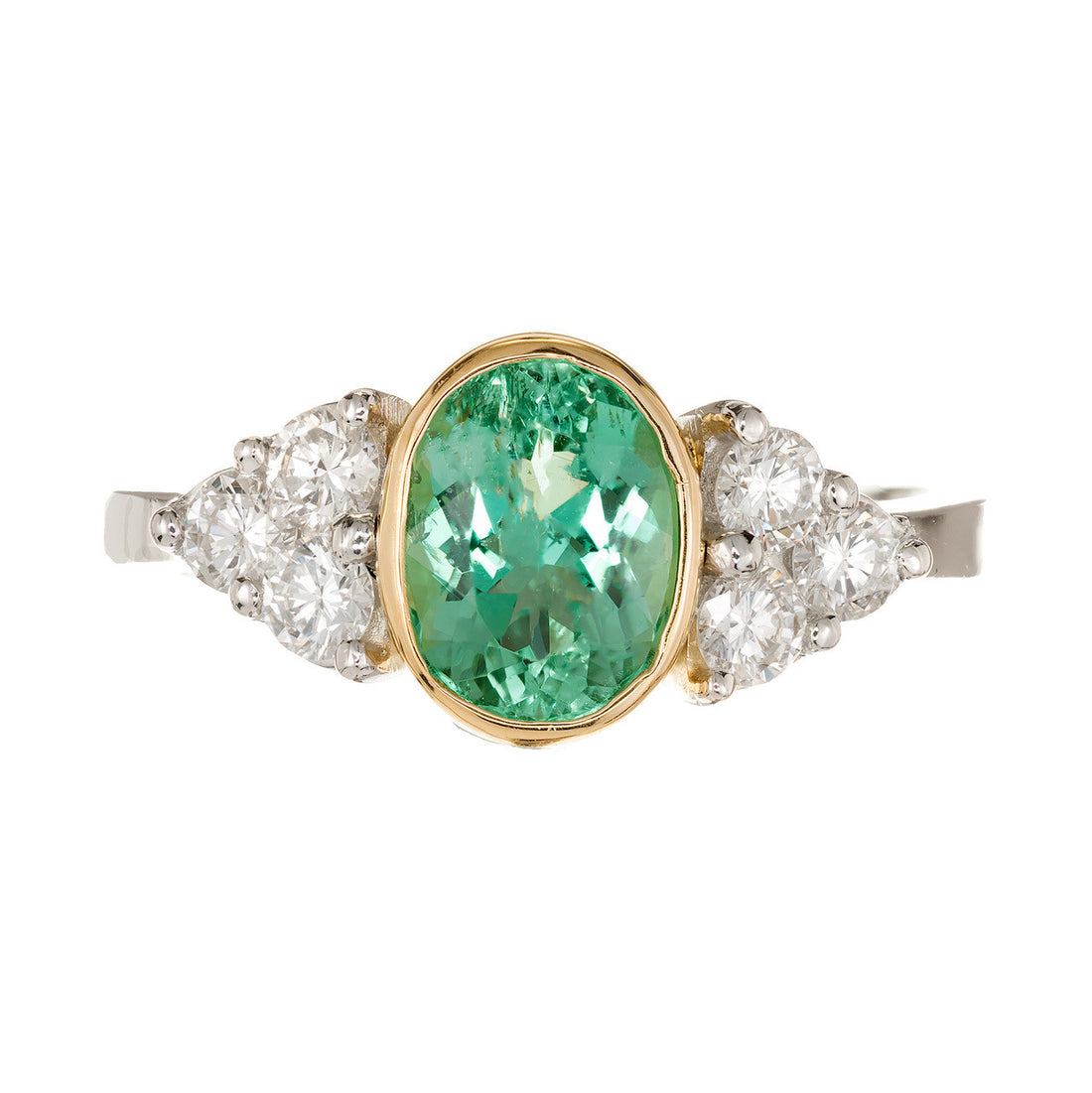 Natural Columbian Emerald GIA Ring Platinum 18k Gold Diamond – image 3