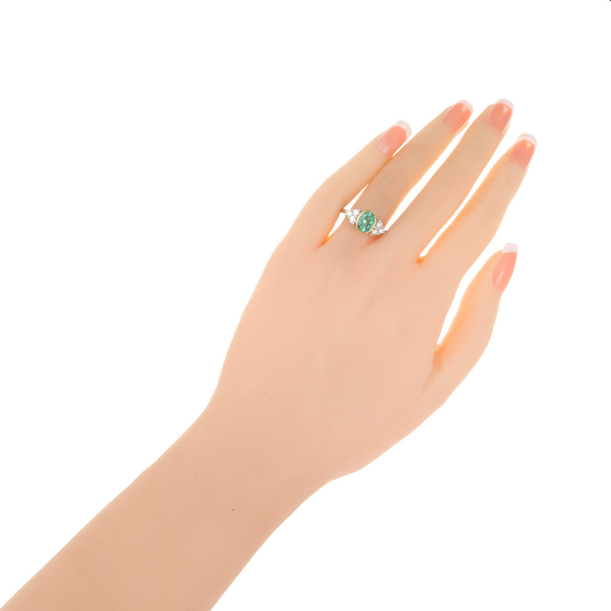 Natural Columbian Emerald GIA Ring Platinum 18k Gold Diamond – image 4