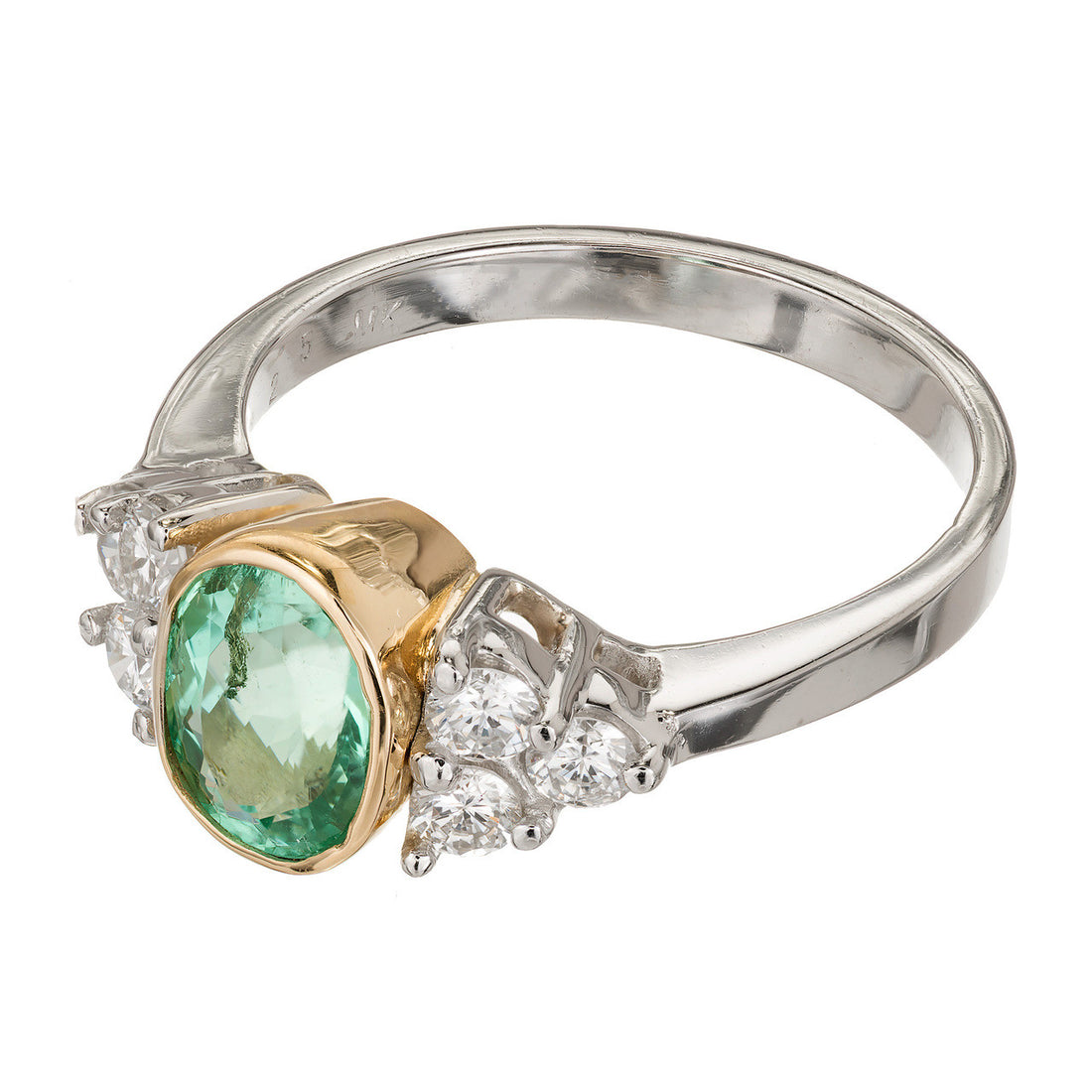 Natural Columbian Emerald GIA Ring Platinum 18k Gold Diamond – image 5