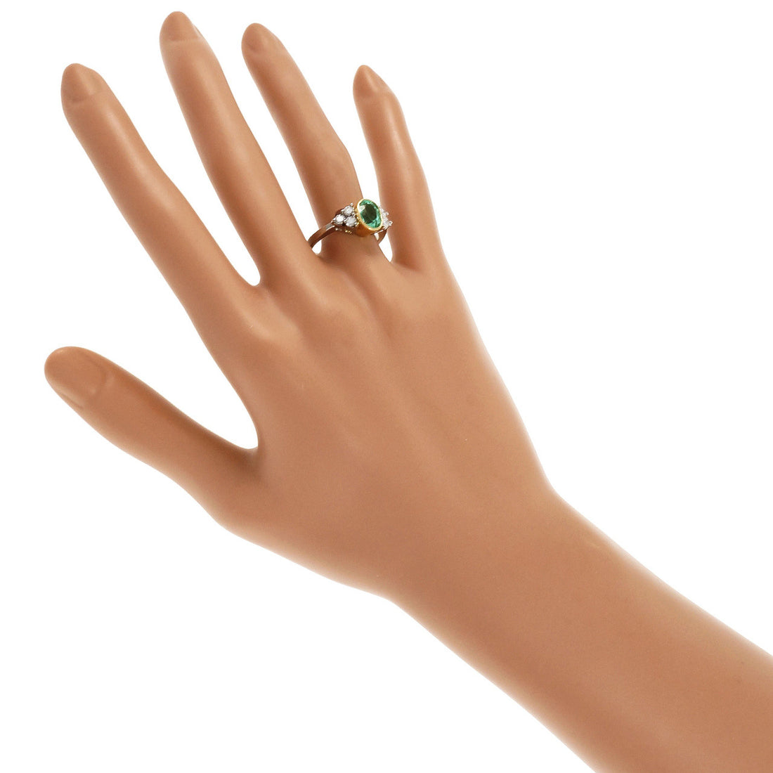 Natural Columbian Emerald GIA Ring Platinum 18k Gold Diamond – image 8
