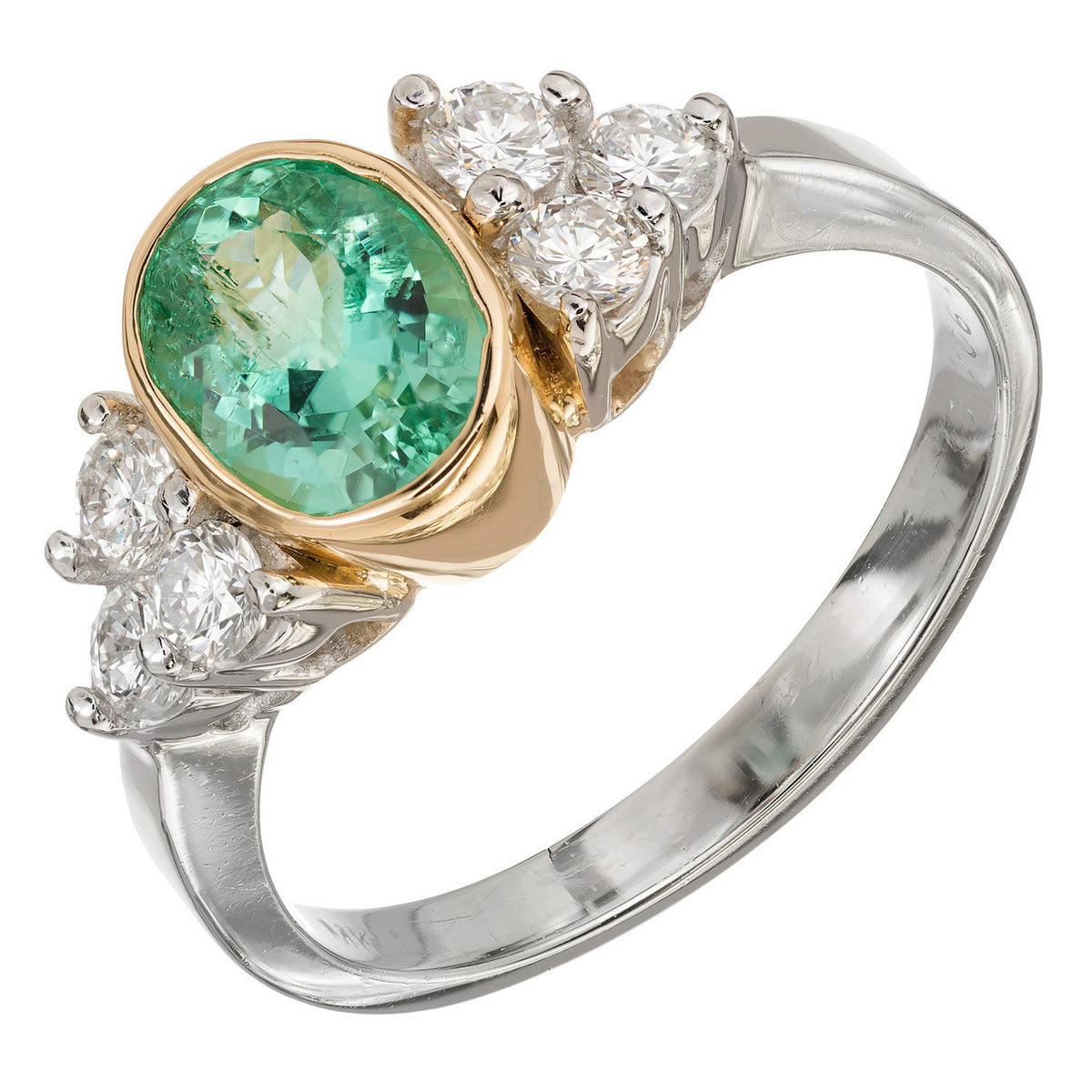 Natural Columbian Emerald GIA Ring Platinum 18k Gold Diamond