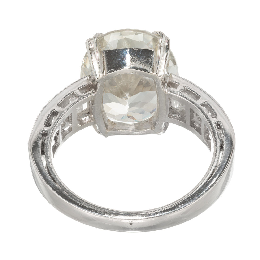 9.60 cts Oval Light Yellow Sapphire Diamond Ring Platinum – image 5