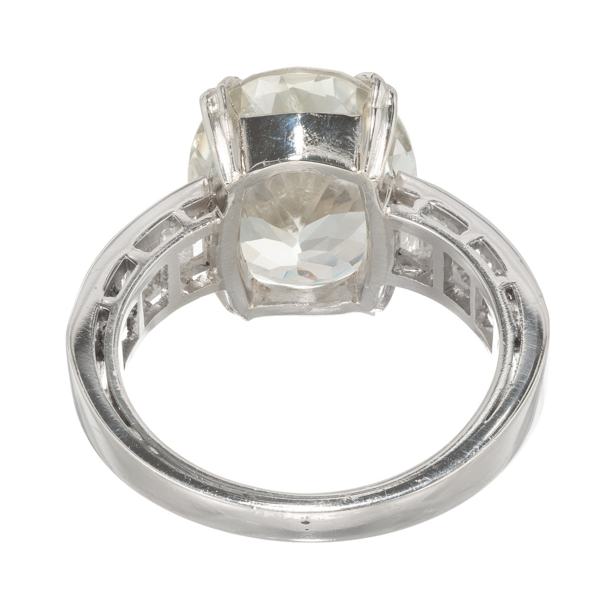 9.60 cts Oval Light Yellow Sapphire Diamond Ring Platinum – image 5