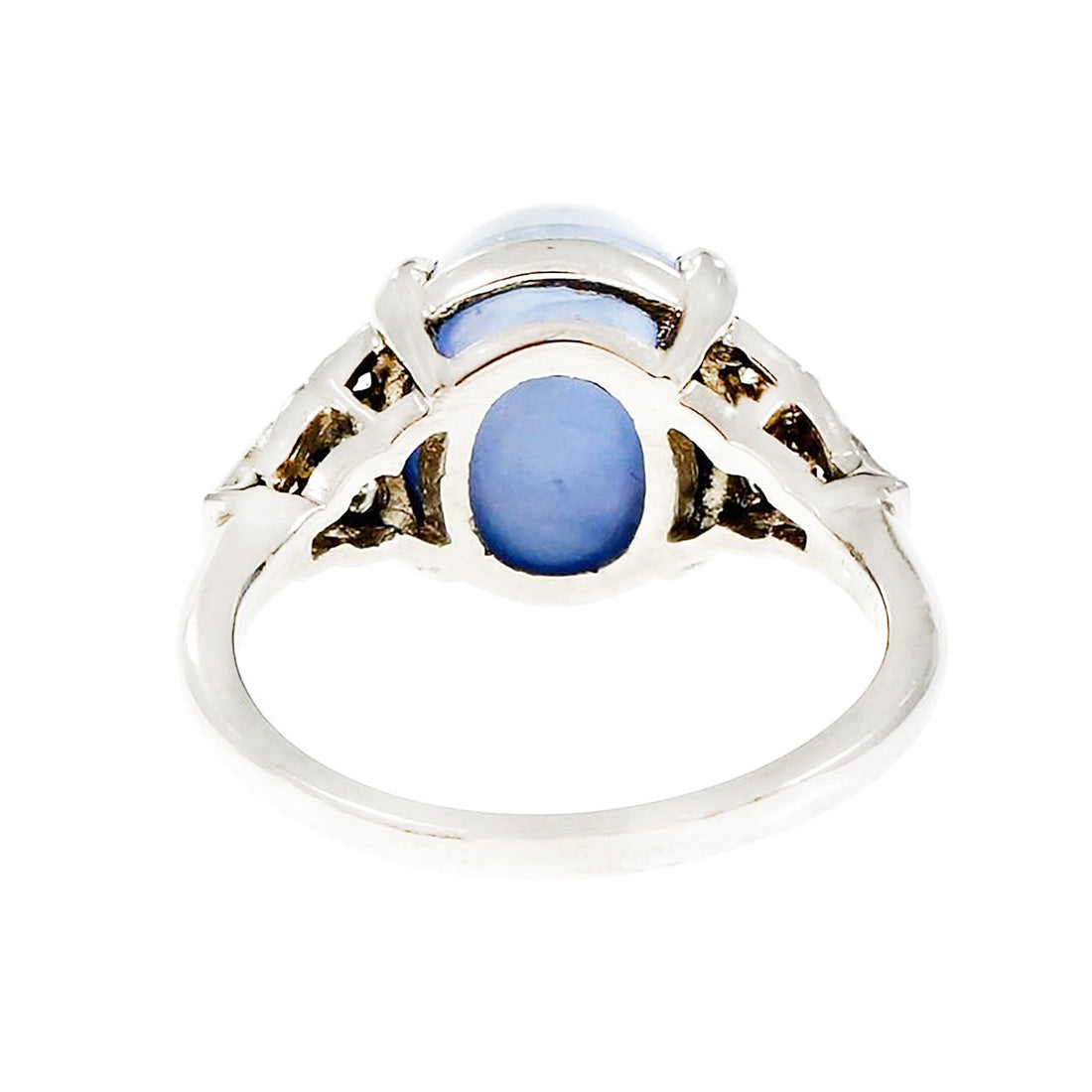 Art Deco Lambert Brothers Star Sapphire Ring Platinum Diamond – image 2