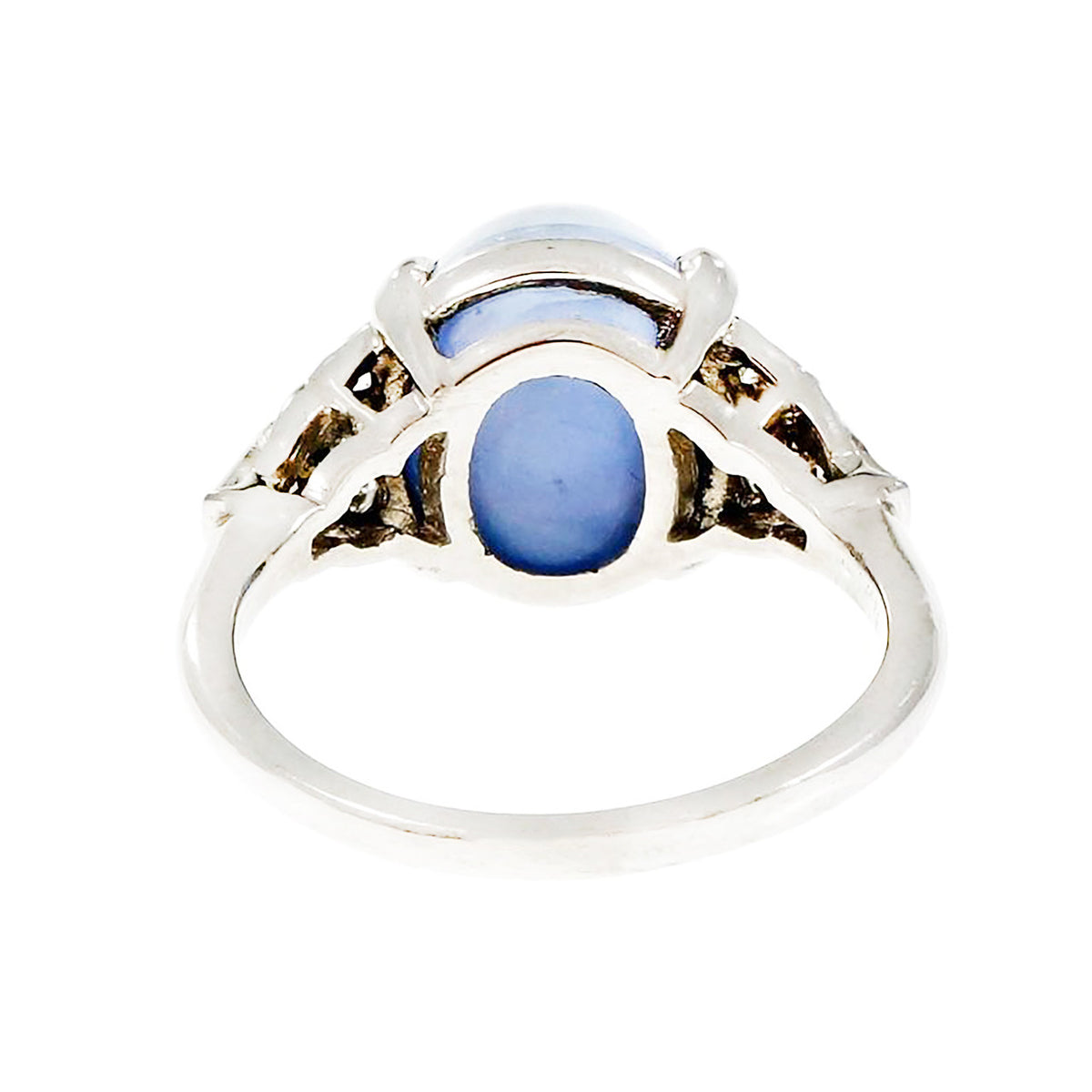 Art Deco Lambert Brothers Star Sapphire Ring Platinum Diamond – image 2