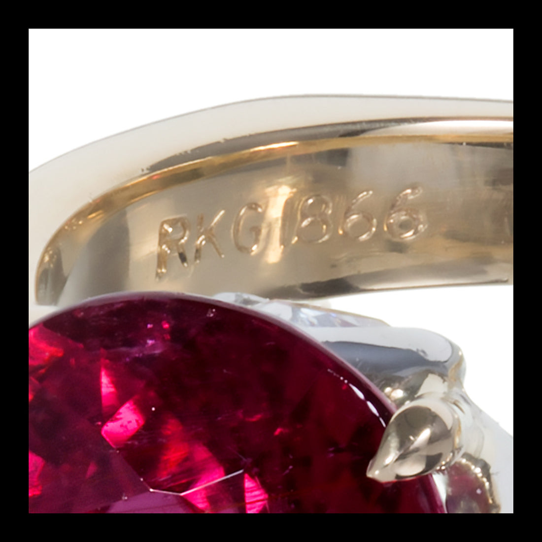 Richard Krementz Rubellite Pink Tourmaline Ring 18k Gold Diamond Platinum – image 7