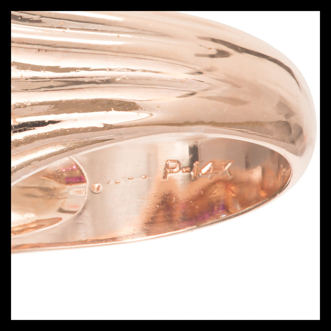 Ruby Diamond Rose White Gold Arrow Design Cocktail Ring circa 1930s – image 5