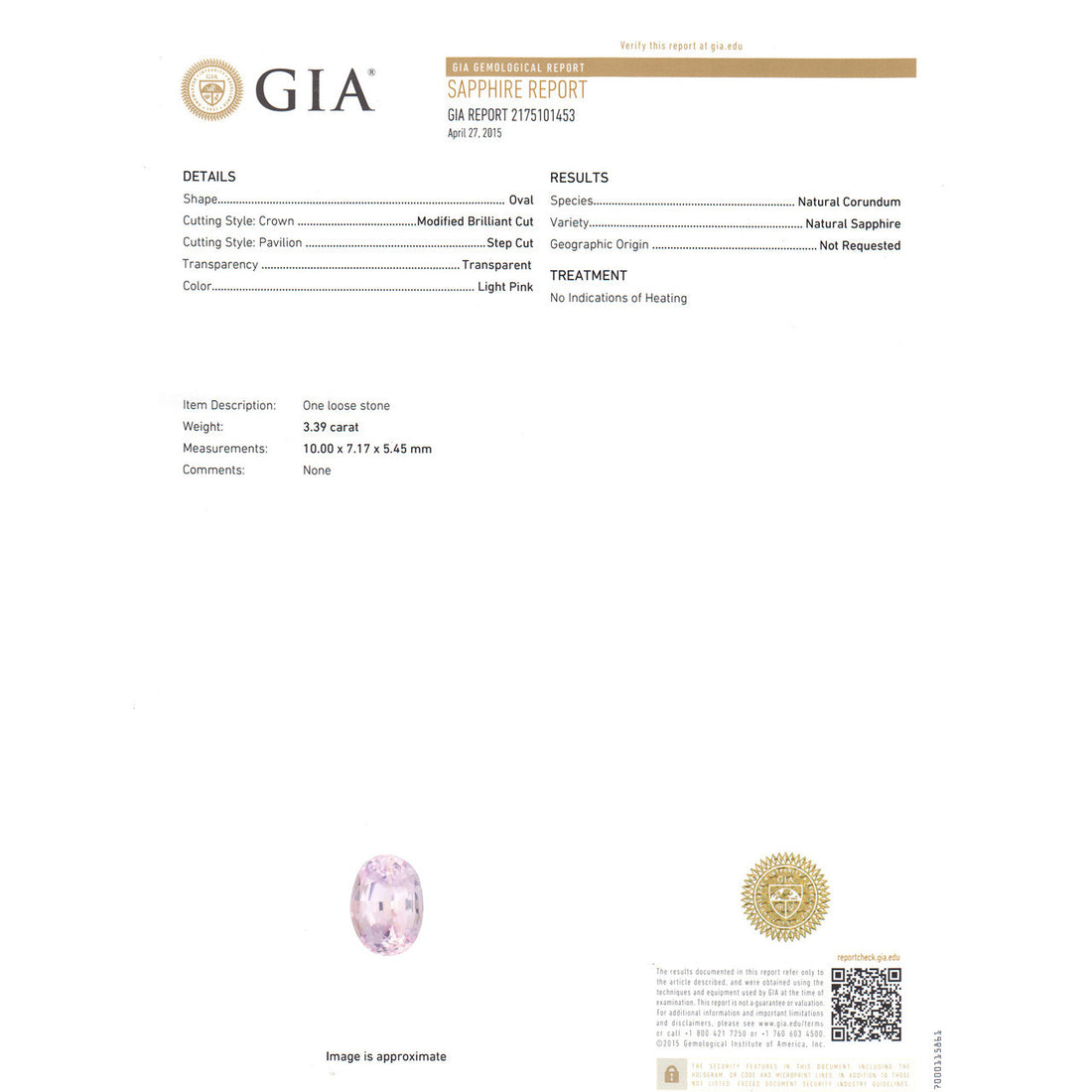 3.39 Carat GIA Certified Pink Oval Sapphire Diamond Platinum Engagement Ring – image 3