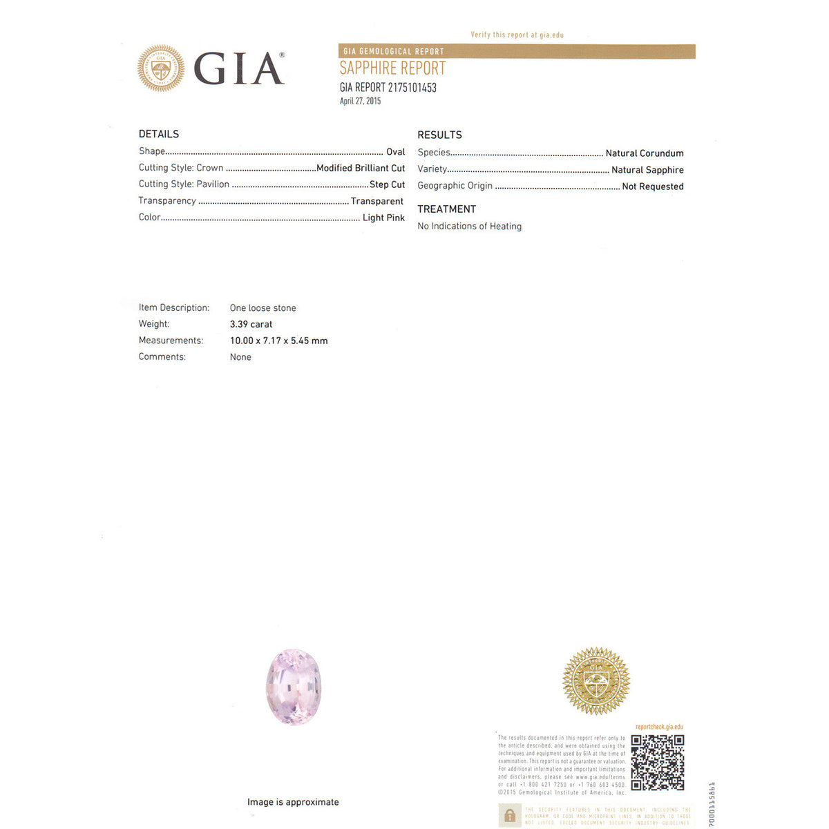3.39 Carat GIA Certified Pink Oval Sapphire Diamond Platinum Engagement Ring – image 3