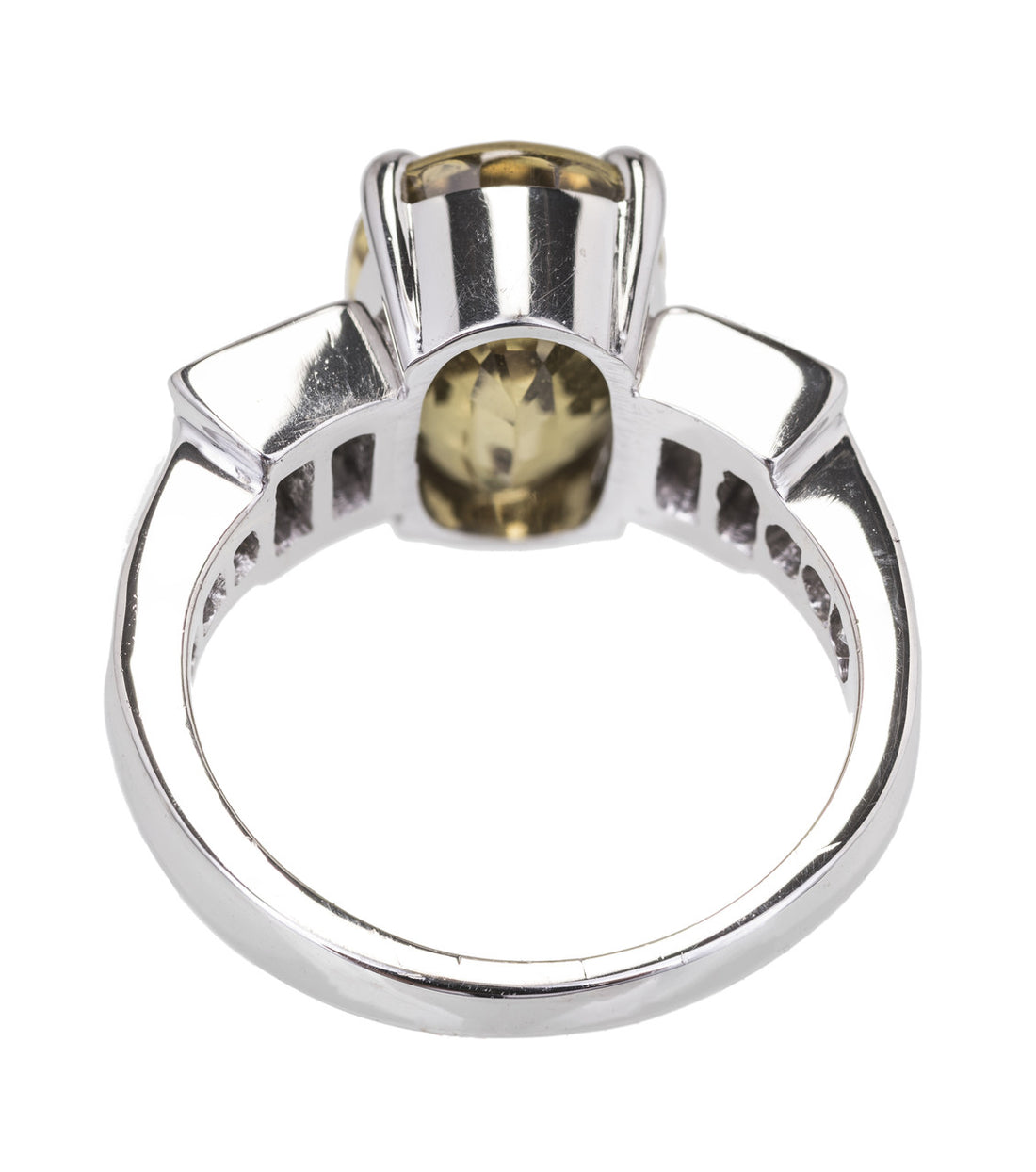GIA 6.08 Carat Natural Oval Yellow Sapphire Diamond Platinum Engagement Ring – image 7
