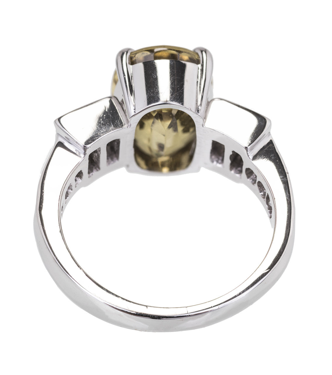 GIA 6.08 Carat Natural Oval Yellow Sapphire Diamond Platinum Engagement Ring – image 7