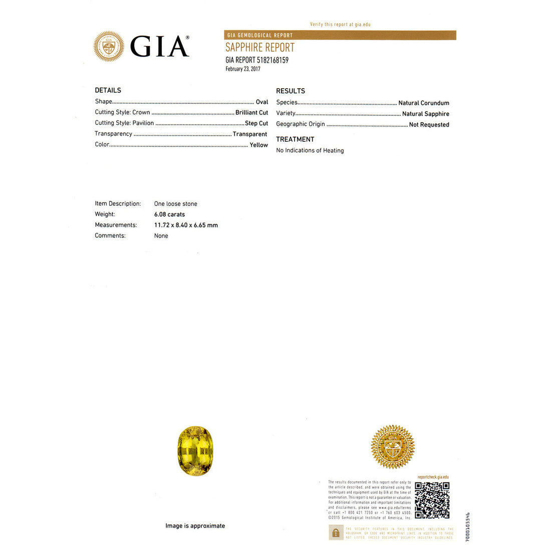 GIA 6.08 Carat Natural Oval Yellow Sapphire Diamond Platinum Engagement Ring – image 3
