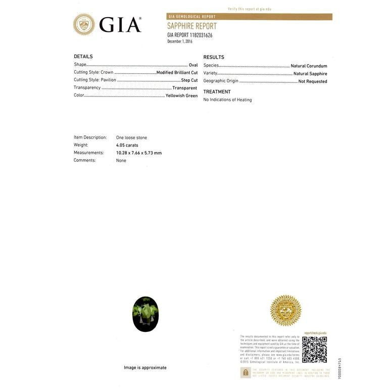 GIA Certified 4.05 Carat Sapphire Diamond Platinum Three-Stone Engagement Ring – image 3