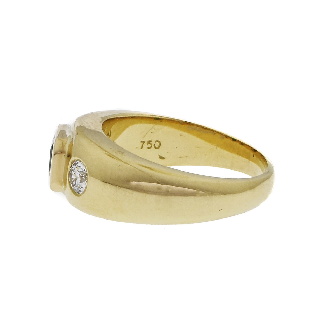 Estate Bright Fine Green Emerald Ring .50ct GIA Certified 18k Gold Diamond – image 3