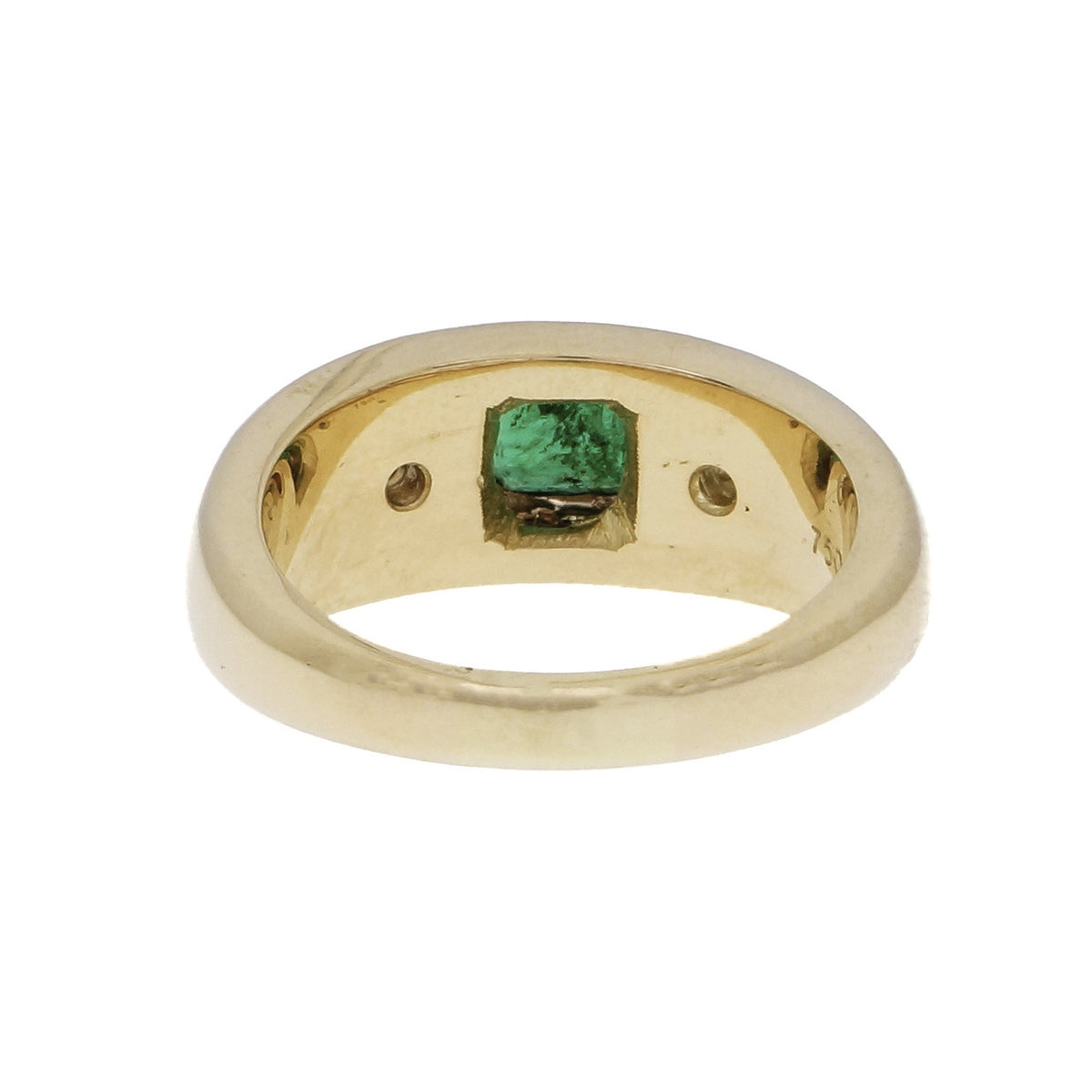Estate Bright Fine Green Emerald Ring .50ct GIA Certified 18k Gold Diamond – image 4
