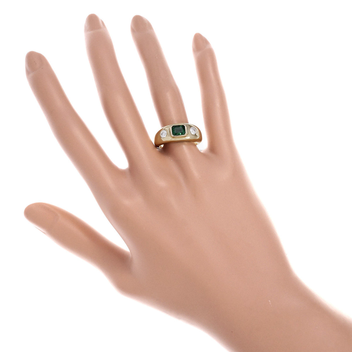 Estate Bright Fine Green Emerald Ring .50ct GIA Certified 18k Gold Diamond – image 6